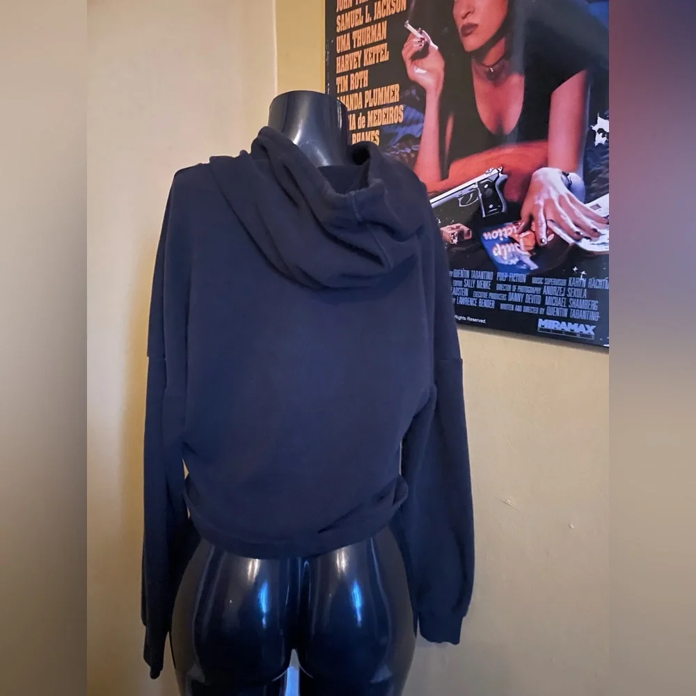 Women’s Crop Puma Black Hoodie ( Medium ) - Picture 2 of 3